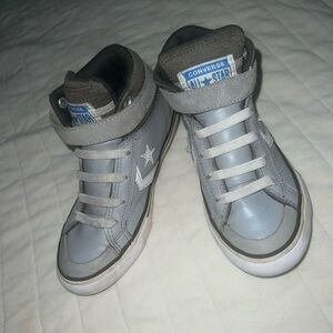 Converse Kids High-Top Sneakers - Light Gray and Blue